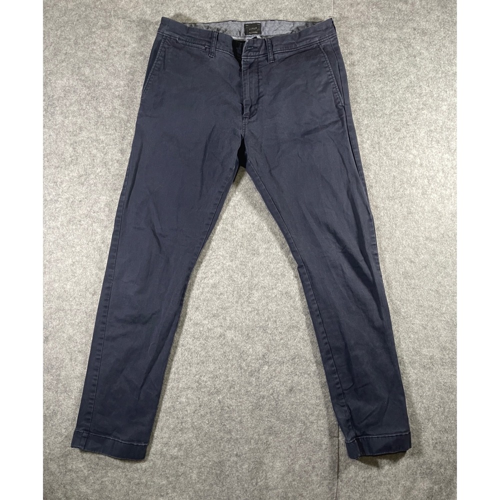 J.Crew Mens Navy Blue Slim Fit Chino Pants Size 29x30 Cotton Twill Trousers